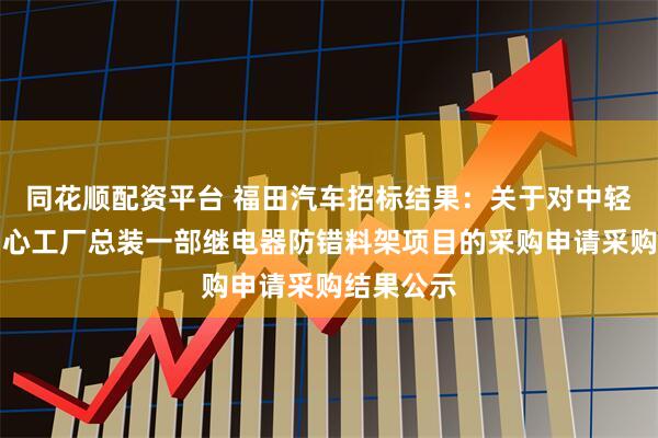 同花顺配资平台 福田汽车招标结果：关于对中轻卡全球中心工厂总装一部继电器防错料架项目的采购申请采购结果公示